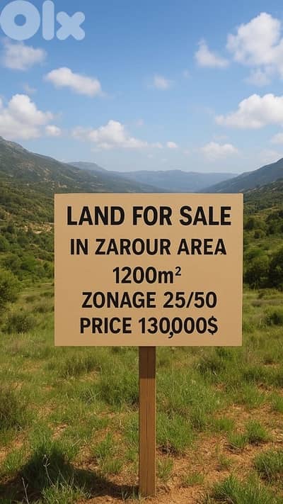 Land for sale in Zaarour with open views