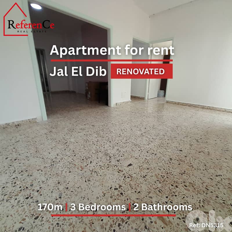 Renovated Apartment for Rent in Jal El Dib شقة مجددة للإيجار جل الديب 0