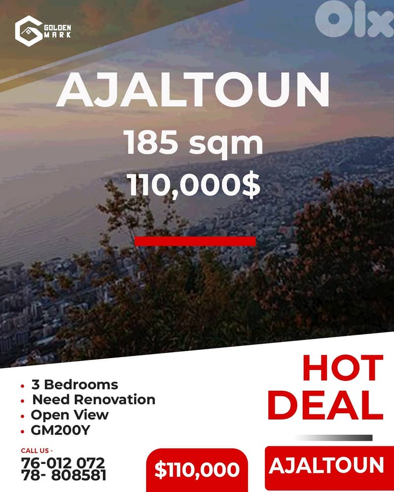 Apartment for sale in Ajaltoun - شقة للبيع في عجلتون 0