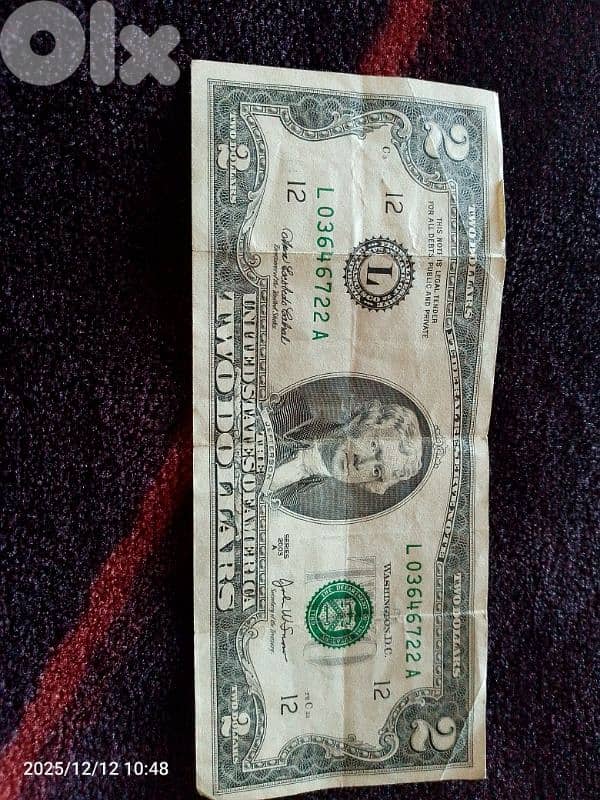 2$ bill 0