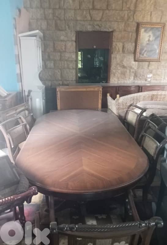 Wooden room dresser  + A big dining table with 20 chairs 2