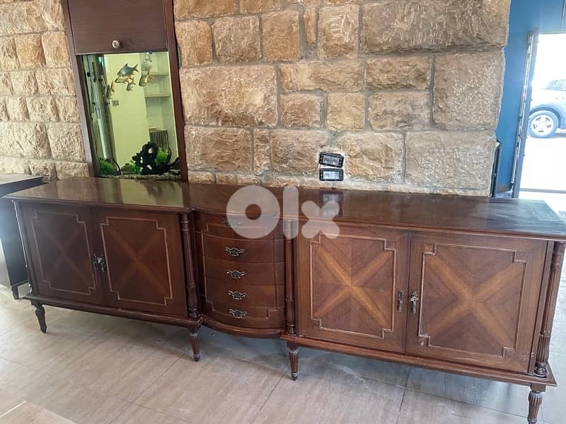 Wooden room dresser  + A big dining table with 20 chairs 3