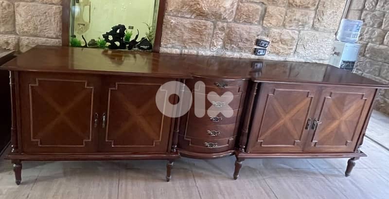 Wooden room dresser  + A big dining table with 20 chairs 4