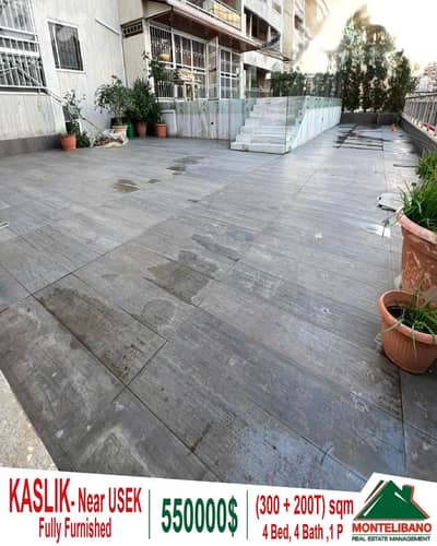 Prime Location 300sqm Apartment For Sale in Kaslik + 200 sqm Terrace