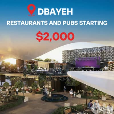 Restaurants and pub spaces from 100 to 200 sqm in Dbaye