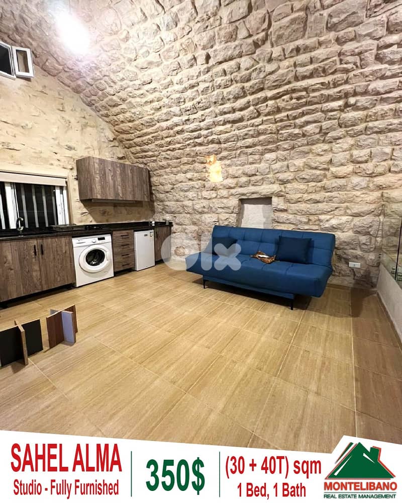 Fully Furnished 30 sqm Studio For Rent in Sahel Alma (ساحل علما)+40 Te 0