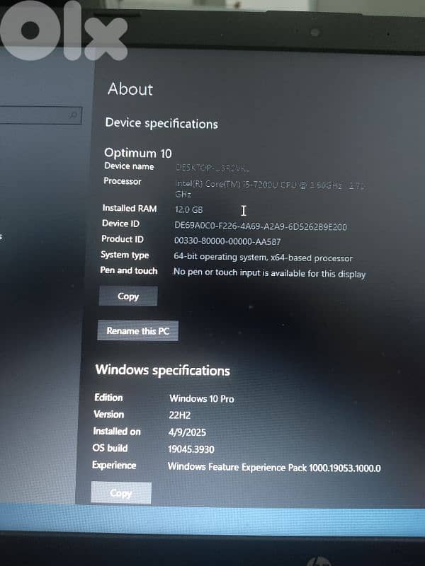 laptop HP corr I 5 2