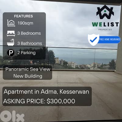 Apartment for sale in Adma شقة للبيع في ادما كسروان