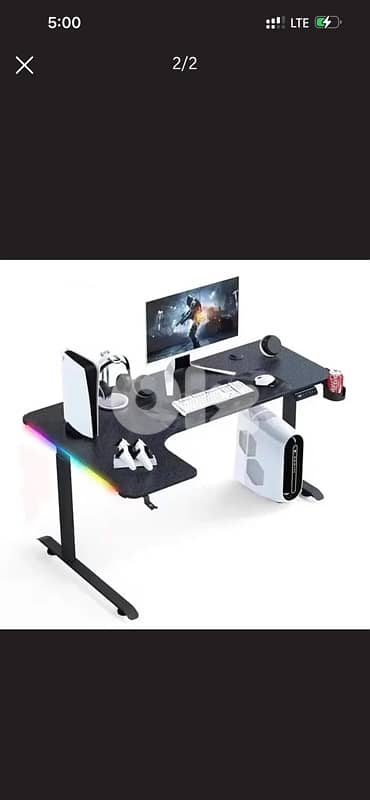 Electric Adjustable L-Shape Corner Desk 160cm 1