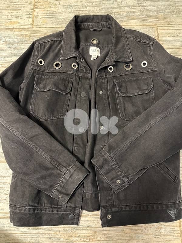 authentic guess jeans black jacket used but good condition 0