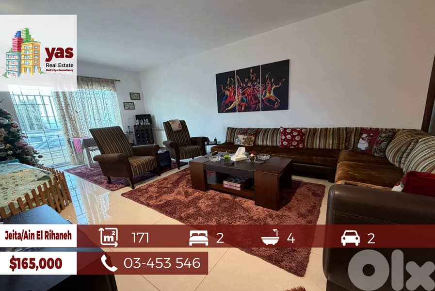 Jeita / Ain El Rihaneh Borders 171m2 + 50m2 Terrace |EL 0