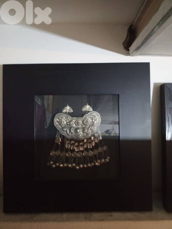 framed Chinese longevity charm 1