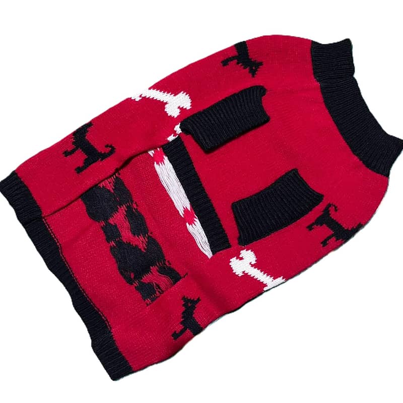 Winter Clothes for Small Dogs - Red Sweater 1