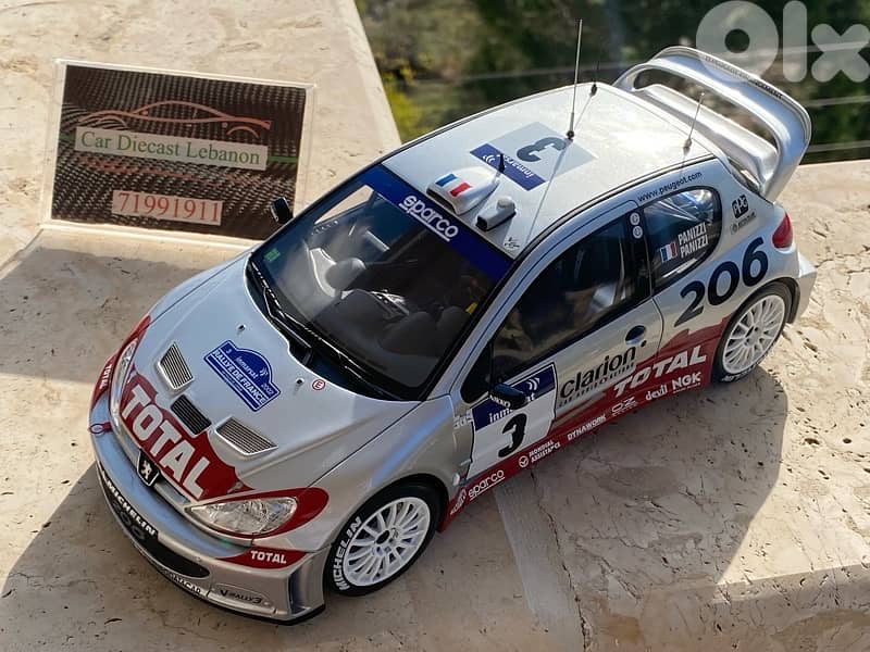 peugeot rally wrc scale 1/18 diecast model car 3