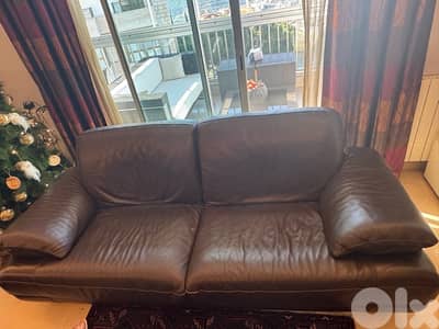 2 real leather sofas