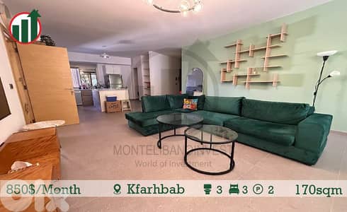 Fully Furnished Apartment for Rent in Kfarhbab !!