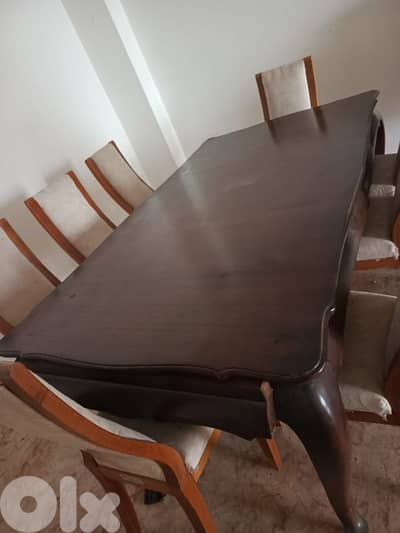 طاوله سفرا خشب زين و8كراسي