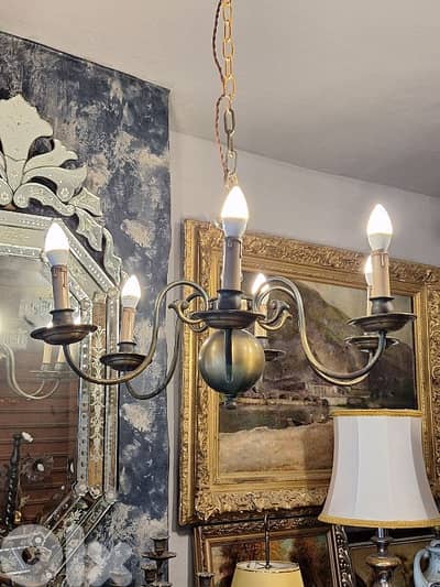 antique english flemish bronze chandelier