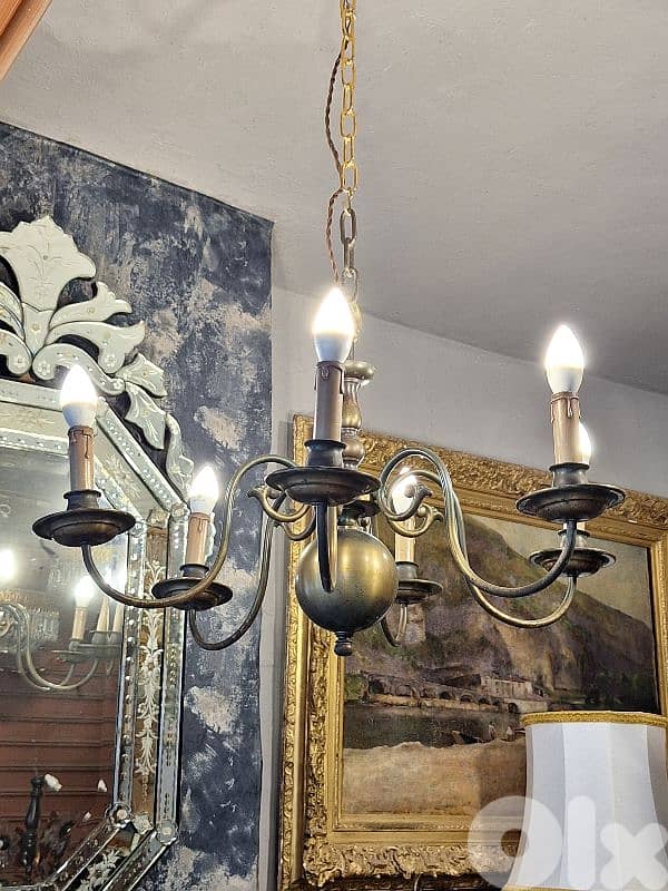 antique english flemish bronze chandelier 1