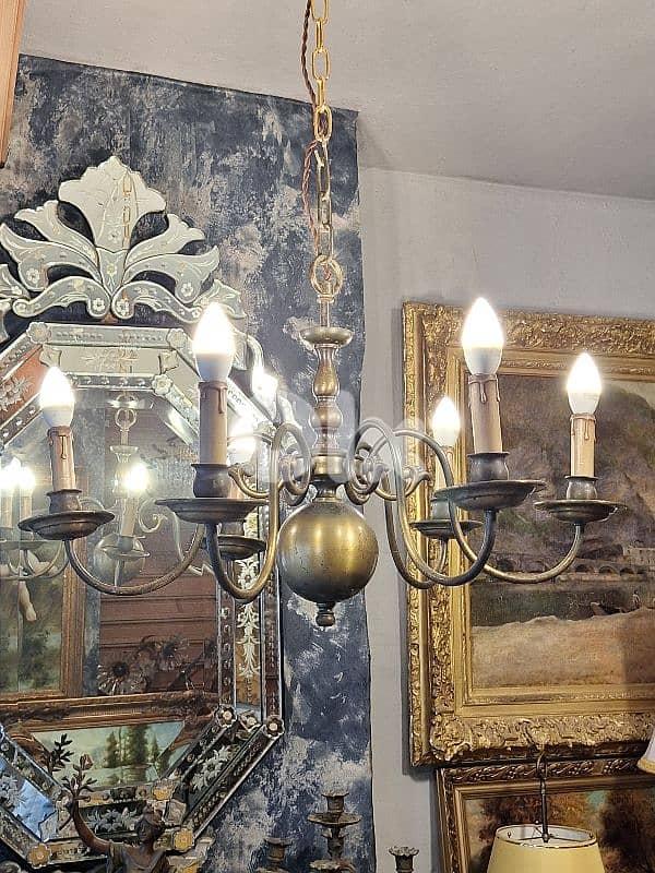 antique english flemish bronze chandelier 3