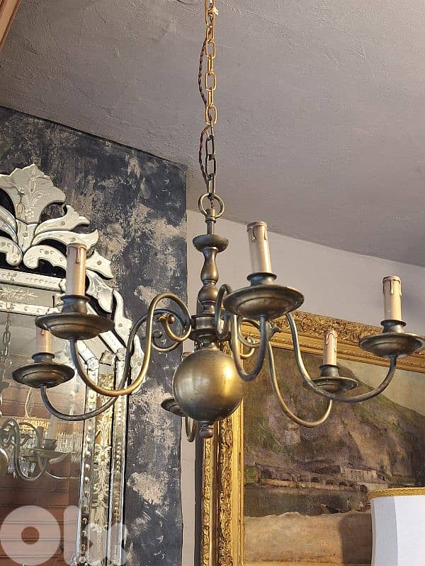 antique english flemish bronze chandelier 5