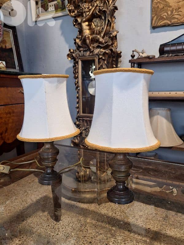 pair of antique bronze lamps 1