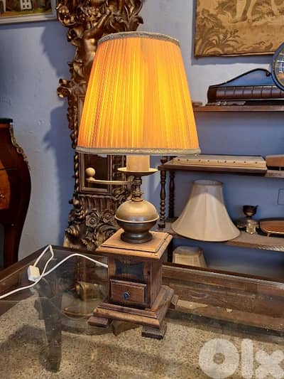 antique coffee grinder base lamp