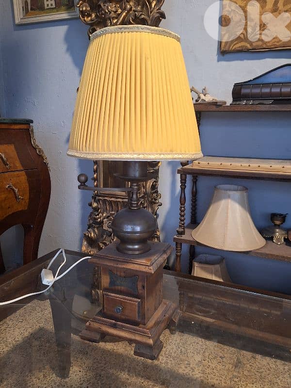 antique coffee grinder base lamp 3