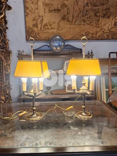 pair of bronze french lamps