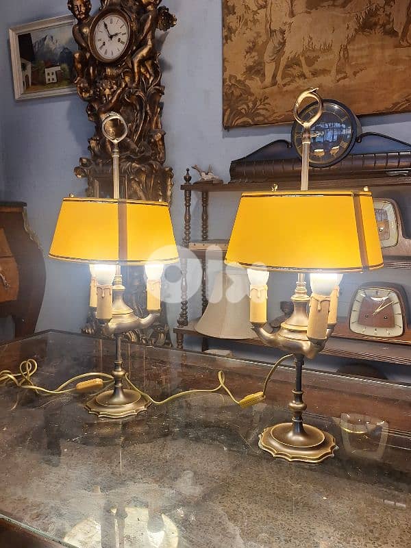 pair of bronze french lamps 1