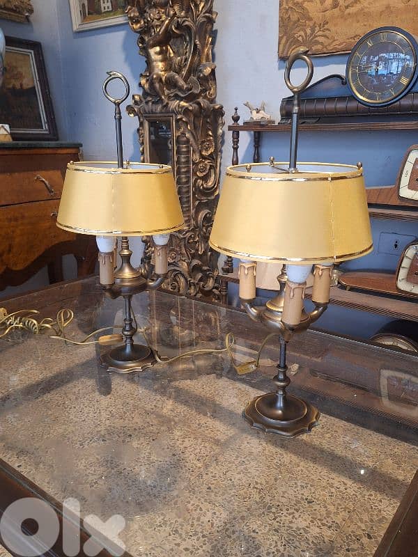 pair of bronze french lamps 6