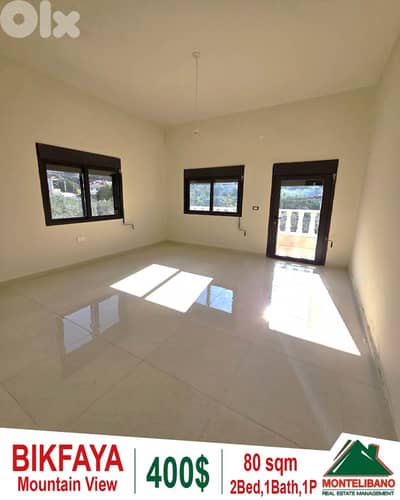 80 sqm Apartment For Rent in Bikfaya (بكفيا) with Mountain View