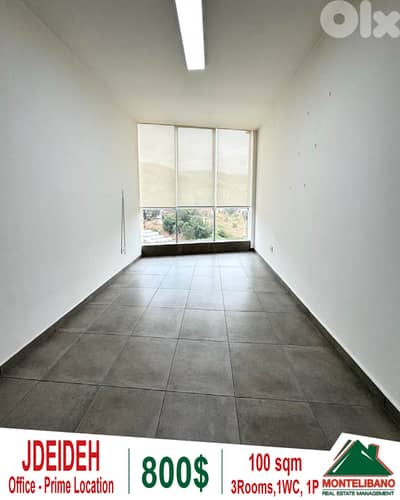 Prime Location Brand New 100 sqm Office For Rent in Jdeideh+City View