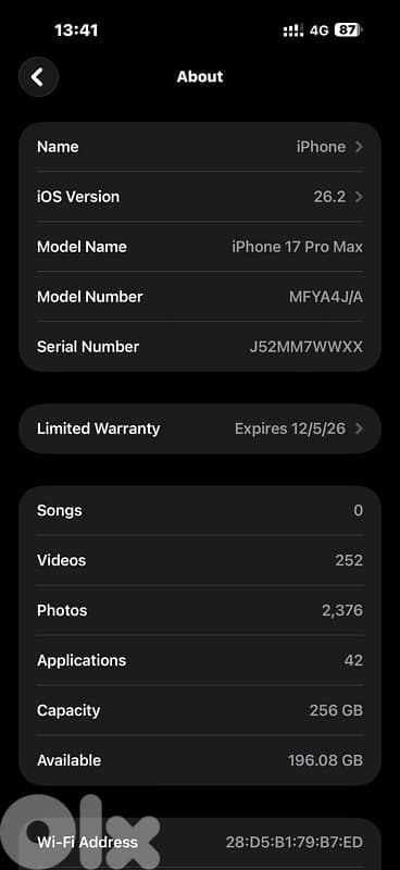 17 pro max 256gb Esim 1