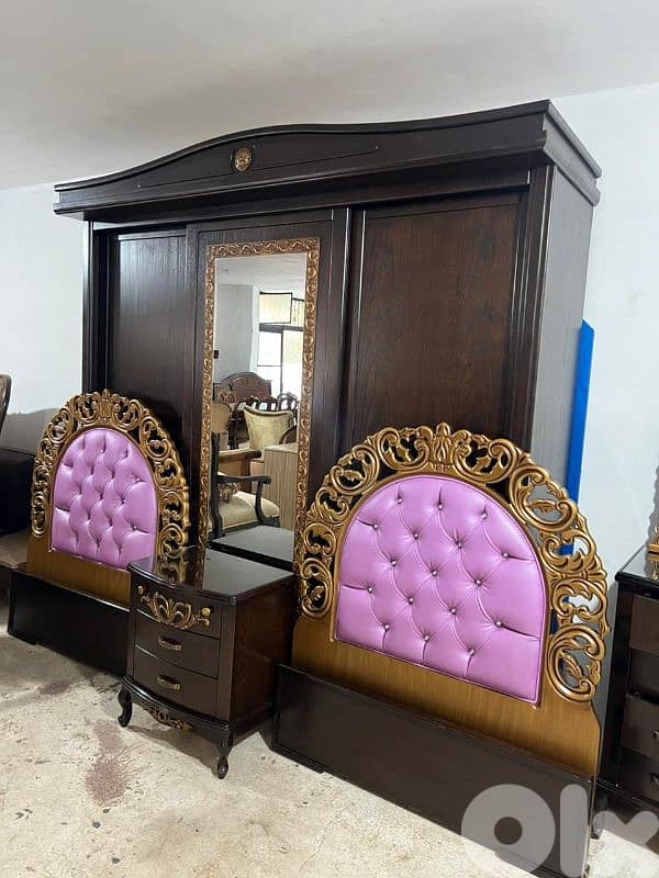 اوضة نوم خشب زان ولاتي كلا ملبسة قشر سحاب 0