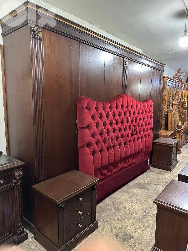 اوضة نوم خشب زان ولاتي كلا ملبسة قشرة زان خزانة 3 امتار 0