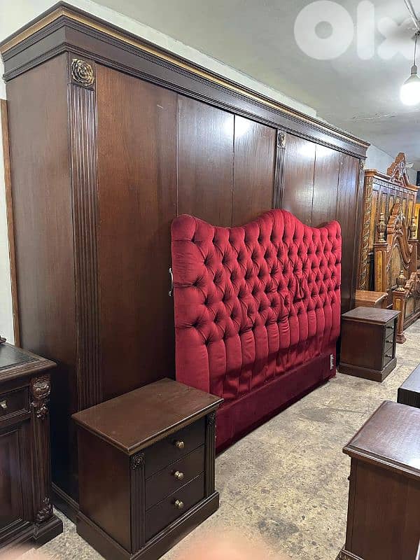 اوضة نوم خشب زان ولاتي كلا ملبسة قشرة زان خزانة 3 امتار 2