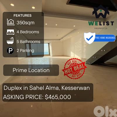 Duplex Apartment for sale in Sahel Alma وبليكس للبيع في ساحل علما