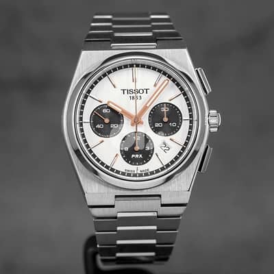 Tissot PRX Automatic Chronograph White/Blue 'Panda'