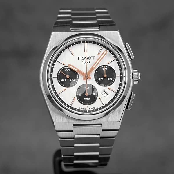 Tissot PRX Automatic Chronograph White/Blue 'Panda' 0