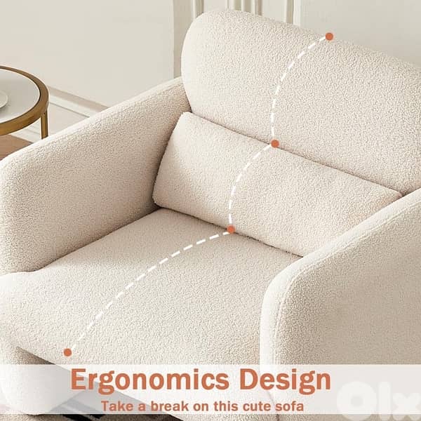 Modern decorative chair, lambswool fabric armchair 3