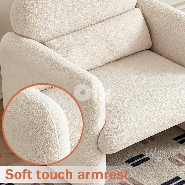 Modern decorative chair, lambswool fabric armchair 5