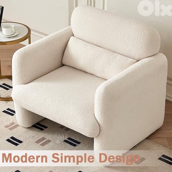 Modern decorative chair, lambswool fabric armchair 6
