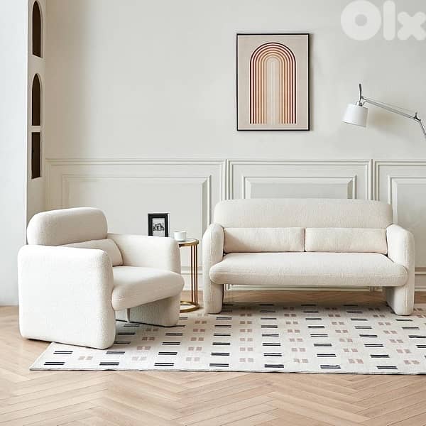 Modern decorative chair, lambswool fabric armchair 7