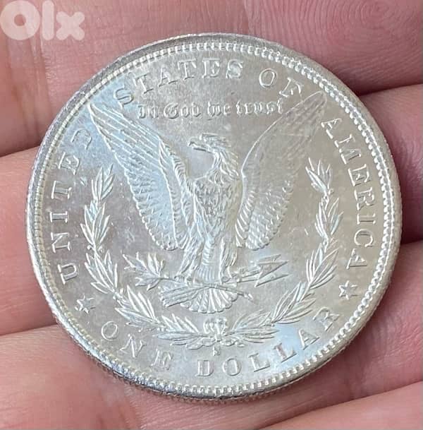 عملة عملات قديمة. واحد دولار أميركي فضة مورغان سنة 1881s 1