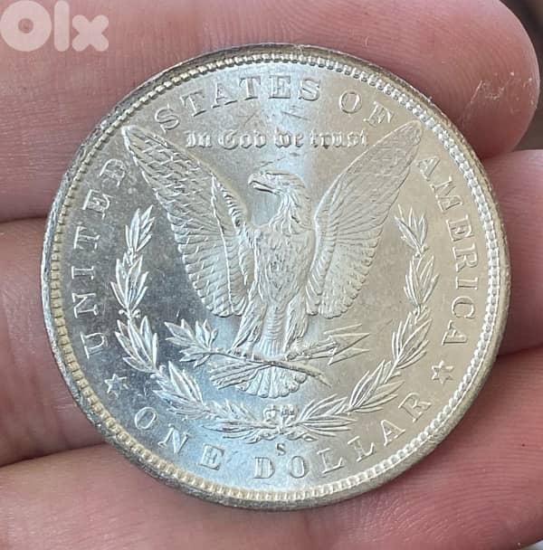 عملة واحد دولار أميركي مورغان صك مدينة سان فرانسيسكو سنة 1880s 2