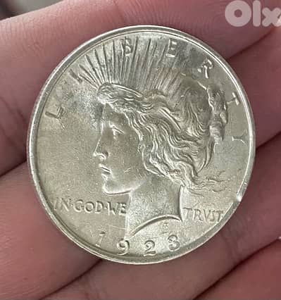 واحد دولار بيس فضة سنة ١٩٢٣ حالة سوبرpeace dollar 1923