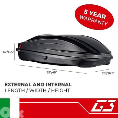 G3 roof box with rack