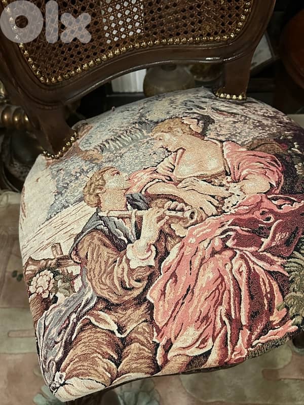 French Louis XV Style Vintage Cane Back Side Chair 4