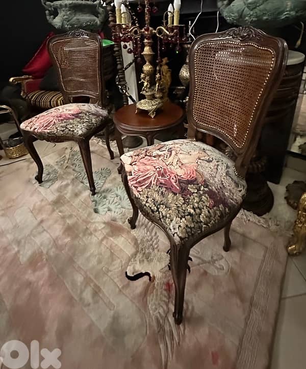 French Louis XV Style Vintage Cane Back Side Chair 7